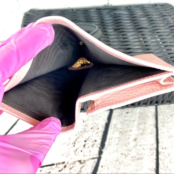 Gucci Marmont pink leather small wallet wristlet keychain - Picture 5 of 15